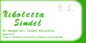 nikoletta sindel business card